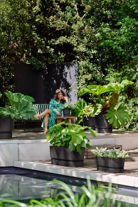 greenville terrase 60cm roues living noir